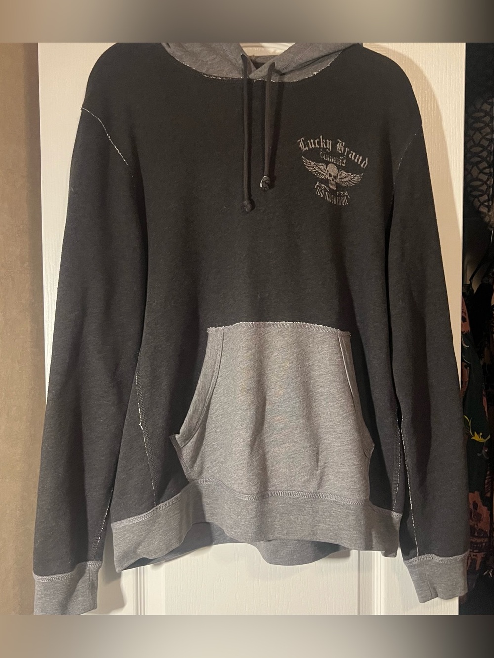 Lucky Brand Black & Gray Zip-Up Style Hooded Sweater